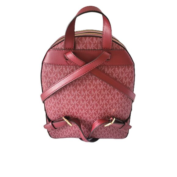 Michael Kors Jaycee Medium Zip Pocket Backpack MK Cherry - Picture 4 of 9